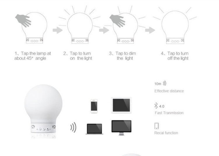 led smart table lamp with speaker