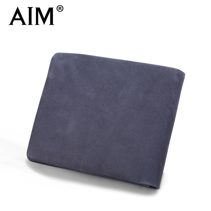 AIM men's short male leather wallet AONISI matte leather wallet brand men's small wallet
