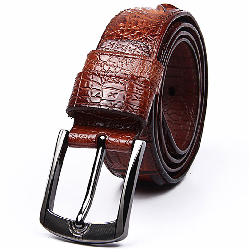Hot Sale Fashion Genuine leather belt men Wide Designer crocodile mens belts Luxury real Cow ...
