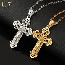 Chritsmas Gift Cross Pendants Jewelry For Men Or Women 18K Real Gold Plated Choker Necklaces & Pendants FREE SHIPPING P301