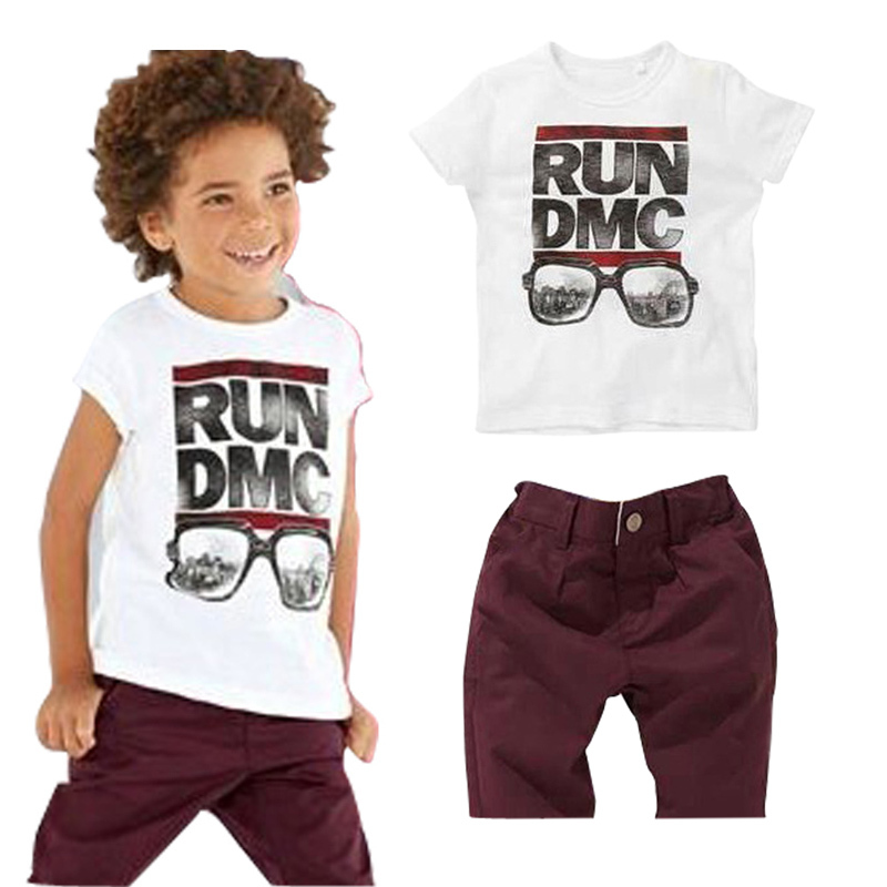 free shipping Children s 2015 New 2pce Suit Sets T shirts Shorts Baby Boys Casual Clothing