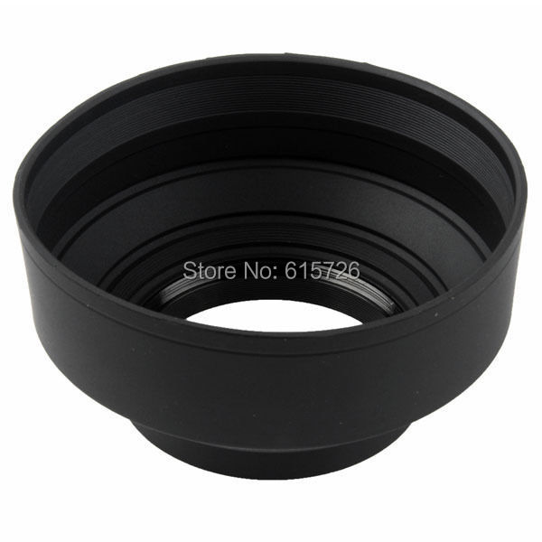 52mm 3 Stage 3 in1 Collapsible Rubber Foldable Lens Hood 52 mm DSIR Lens for Canon