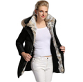 2016 New Rabbit hair eiderdown outerwear Women White goose down Jacket With hood Mid Long Parka