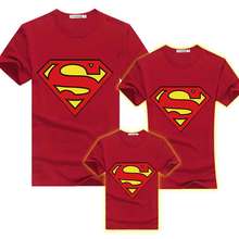 Summer Matching Family T Shirt Set Matching T Shirts Kids Superman Tee Boy Men Women O-neck T-shirts Mother And Daughter Clothes