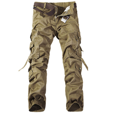 2014 Casual Men Outdoors Mens Pants Mens Cargo Joggers Army Pants Pantalones Hombrecasual Pants Male Multi-Pocket Casual Loose