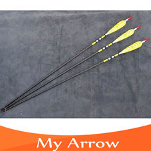 6pcs pack 30 Length Handmade Turkey Feather Iron Arrowhead Carbon Arrow Hunting Archery Arrows For Recurve
