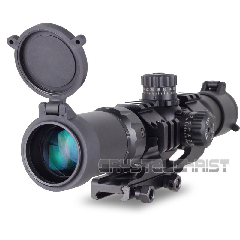 Tactical Scope Sports 1.5-4X30 Tri-illuminated Mil-dot Sight Recon Rifle Scope New riflescope