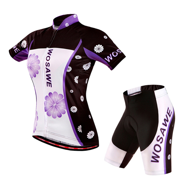 Fashion Cycling Clothes Women Cycling Shorts Summer Custom Short Sleeve Jersey Short Set With Gel Pad WOSAWE Bike Cloth QXDT9 GG