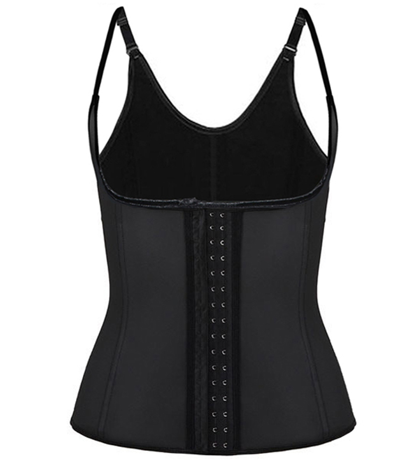 Women's Latex Waist Train Strap Corset Steel Boned Underbust Corsets