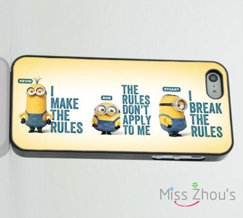 Minions Dispicable Me Funny Quotes back skins mobile font b cellphone b font cases for iphone