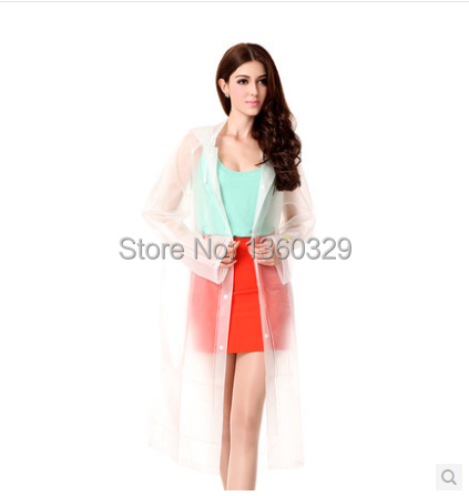 Womens Long Raincoats font b burberry b font women Trench with a Hood Translucent EVA Poncho