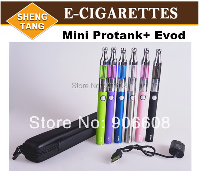 100pcs lot Mini Protank EVOD Battery Zipper case E cigarette Starter Kits Atomizer 650 900 1100mah