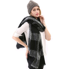 2015 Hot Sale Knitting Blanket Scarves Pashmina Foulard Feminino Knitted Long Winter Women font b Tartan