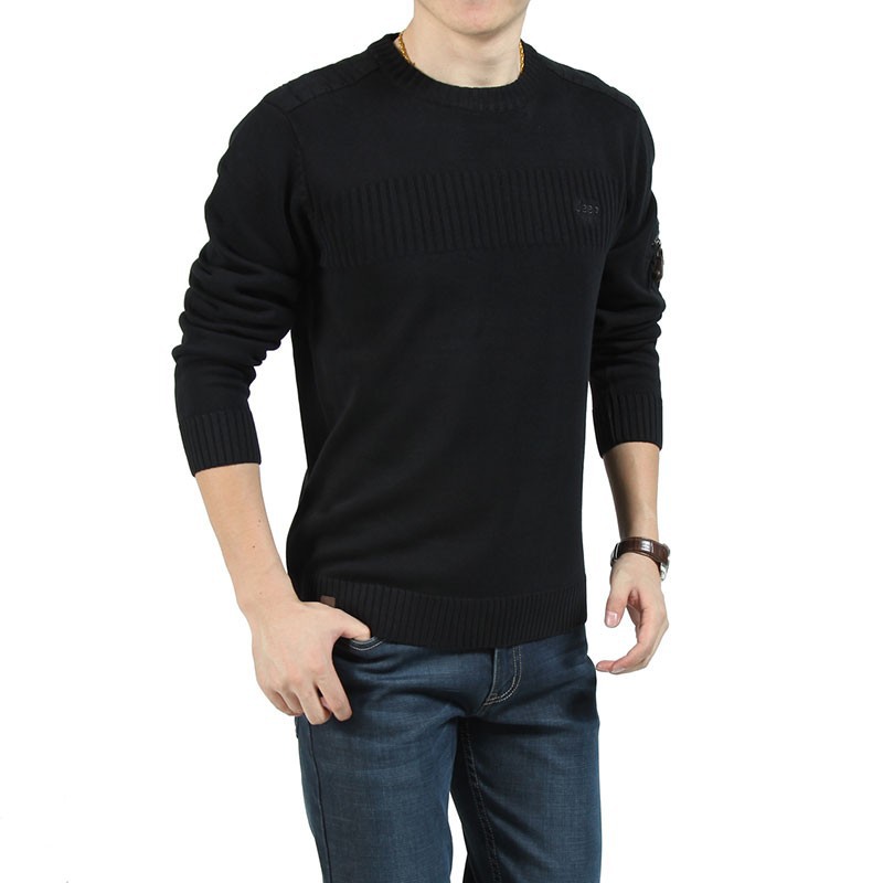 AFS JEEP Autumn Winter Thicken Men Cotton Knitted Sweaters Cotton 2015 O Neck Brand Pullover Long Sleeve 3XL Sweaters Wholesale (3)