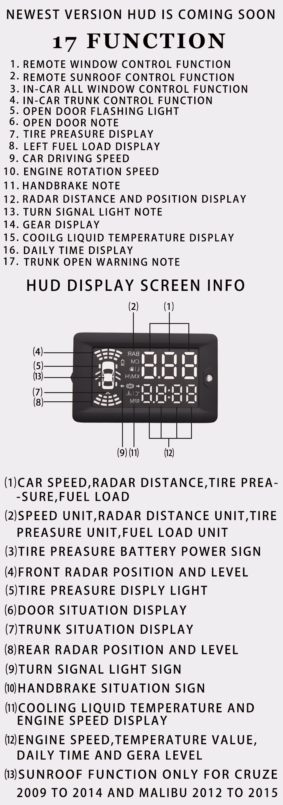 KUST NEWEST Car HUD Head Up Display For Chevrolet HUD For Cruze HUD OBD2 Display For CRUZE 2009 To 2014 For Malibu 2012 To 2015 KUST NEWEST Car HUD Head Up Display For Chevrolet HUD For Cruze HUD OBD2 Display For CRUZE 2009 To 2014 For Malibu 2012 To 2015