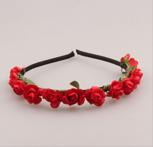 2015 Cute Rose Flower Crown Festival Headband Headwear Wedding Garland Floral Hairband Accessories