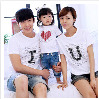 2015 семья мода лето семья облачения футболка соответствия семейные одежда для матери дочь и отец D1031