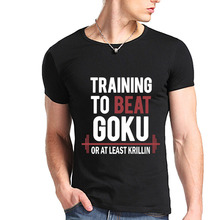 New Fashion 2014 The Dragon Ball Z T Shirt Training To Beat Goku – Krillin Cotton Casual Fashion T-shirt Tee Camiseta Clothing