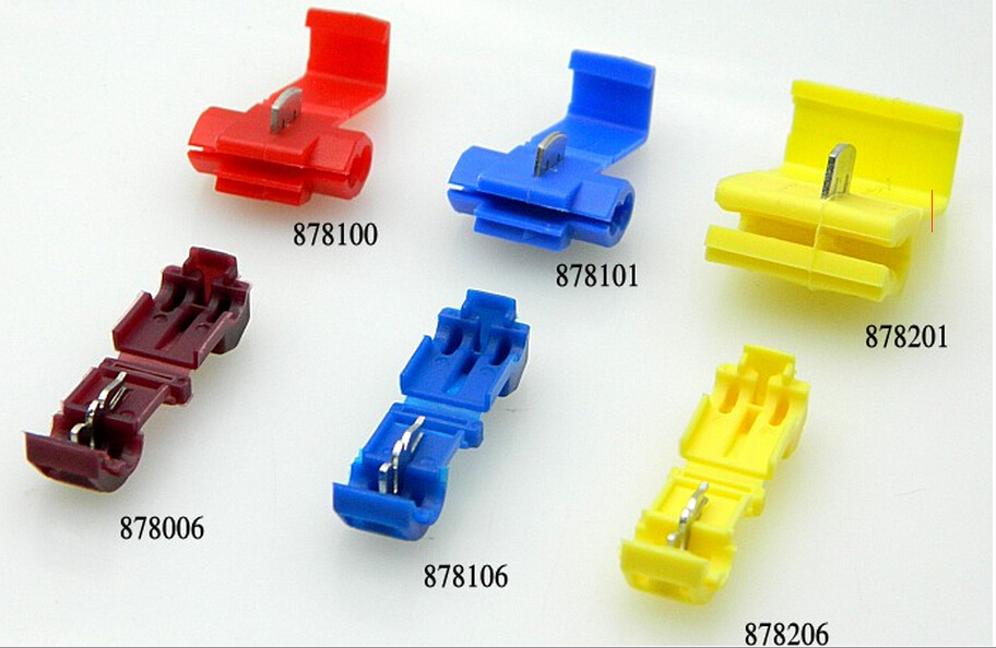 10PCS lot Yellow 878201 Soft wire clip Folding clasp Sub line connector Car cord clamp