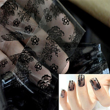 1pc 3D Black Lace Nail Art Foil Stickers Flower Nail Decals Tips Manicure Tool Newest