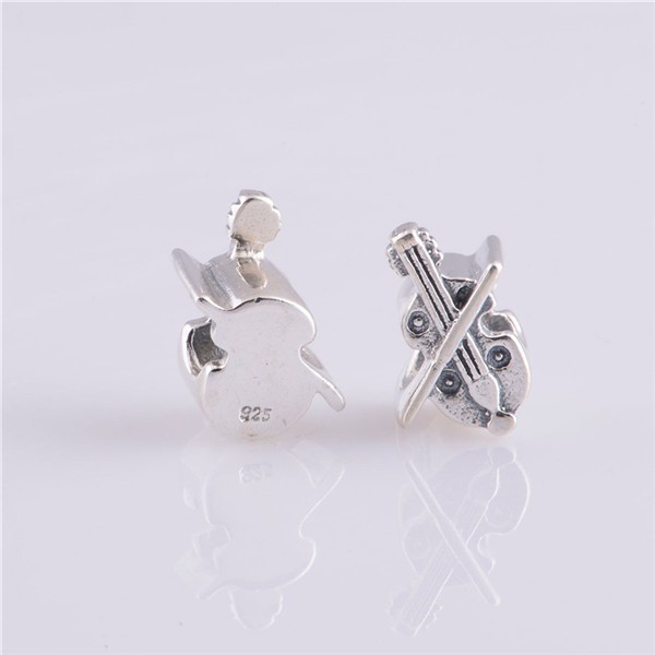 2014 Fashion Delicate Violin Charms 925 Sterling Silver Jewelry Charms 925 Fit European Style Bracelets Necklace