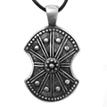 10PCS Viking Shield Pendant Necklace With Chain Warriors And Legends Valor Necklace Antique Silver Medieval Viking