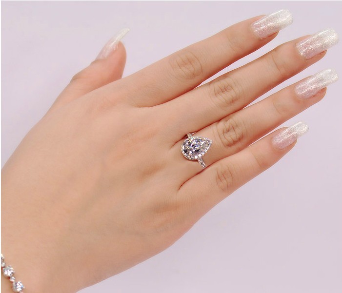 2ct pear shaped engagement rings