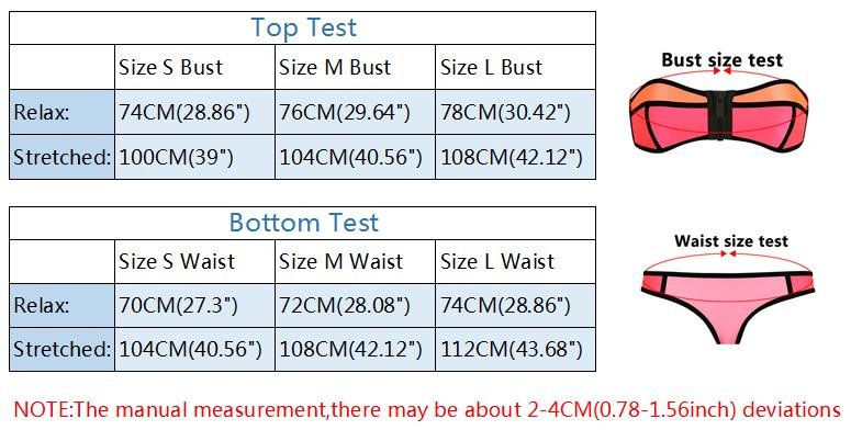 Rose pink size chart