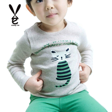 Autumn sweater 3-color t-shirt long-sleeved girl child boy and girls clothes Tees Pink/gray/blue