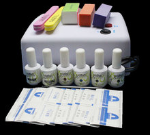BTT-96 Gel polish set 36W Lamp + Top base coat + Buffer + Remover + UV Soak Off LED Gel Nail art Lacquer kit diy Curing Manicure