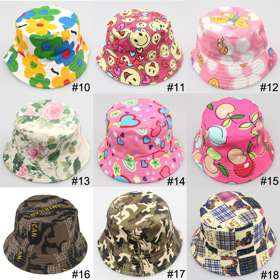 Basin hats 36.jpg Caps Sun Baby Printed  beanie Topee Canvas Hats Beanie Kids printed