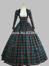 Victorian Civil War 3-pc Classic Tartan Period Dress Ball Gown Reenactment Theatre Clothing