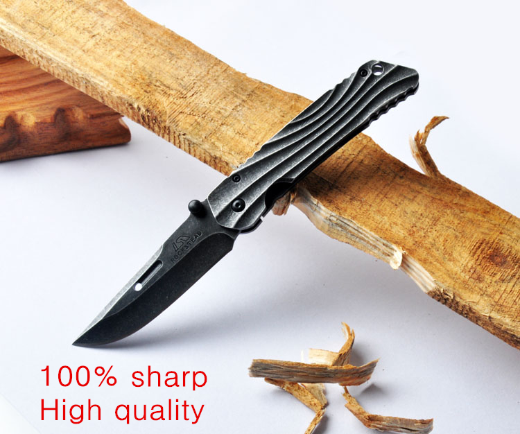 High quality ROCKSTEAD pocket knife folding knifes 440c stainless knife all steel handle hunting survival tactical