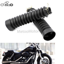 Motofans – 7.6″ Motorcycle Fork Cover Gaiters Gators Boots Shock for Harley Sportster Yamaha Suzuki Honda Norton Black