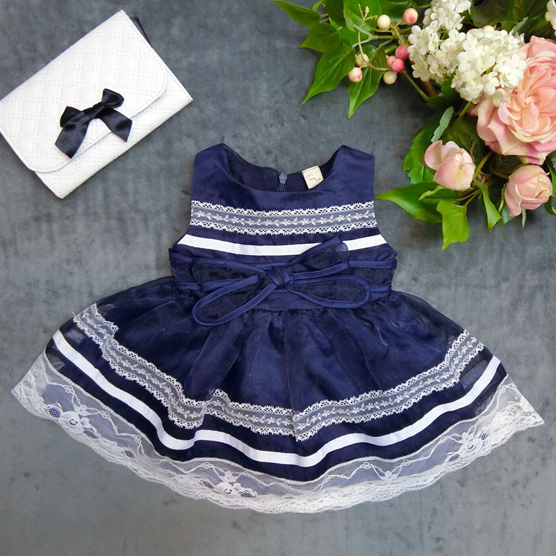 Wholesale high-quality sleeveless baby girls dress kid girls evening dress SIZE:6-9-12-18-24-36 2015110-6