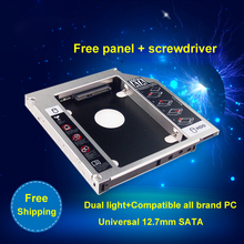 Universal 2nd Aluminum HDD Caddy SATA 3.0 12.7mm for 2.5″ SSD Case HDD Enclosure for Notebook CD-ROM hard drive bracket