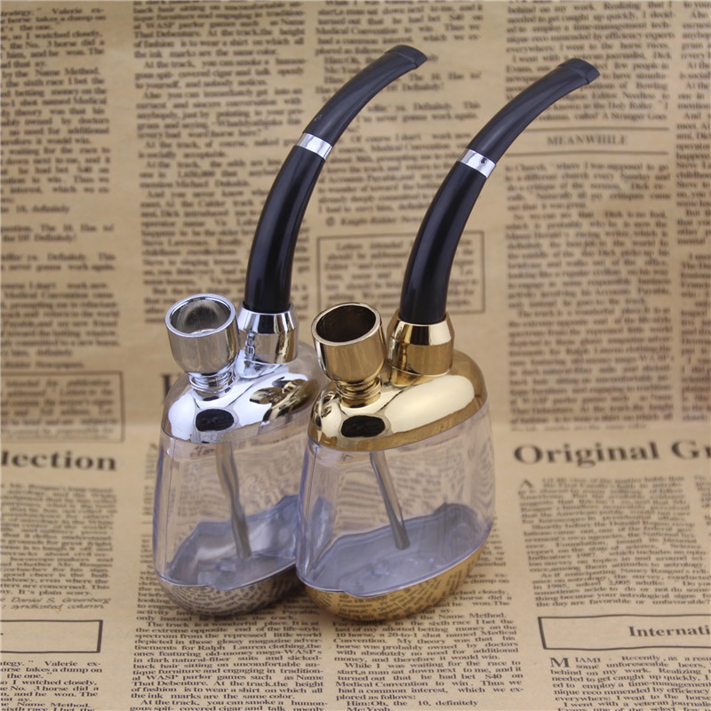 Smoking exquisite gadget tobacco pipe Transparent plastic Bent Type