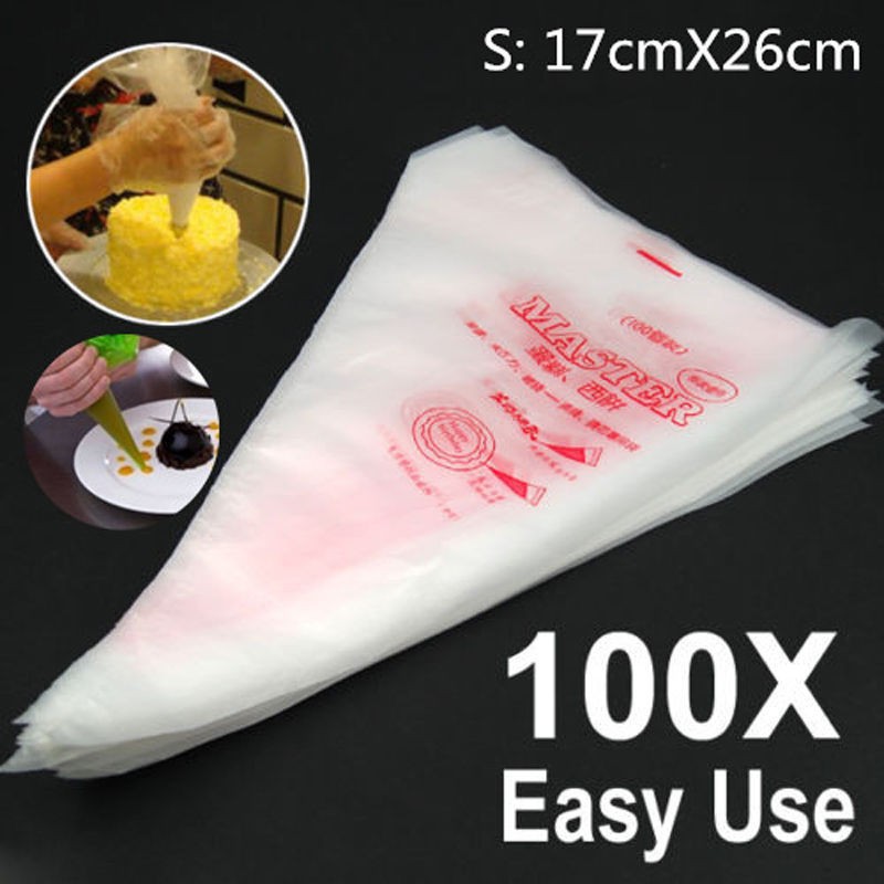 100 PCS Small Size Disposable Piping Bag Icing Fondant ...