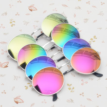 Unisex Women Men Mirror lens Round Glasses Steampunk Sunglasses Vintage Retro