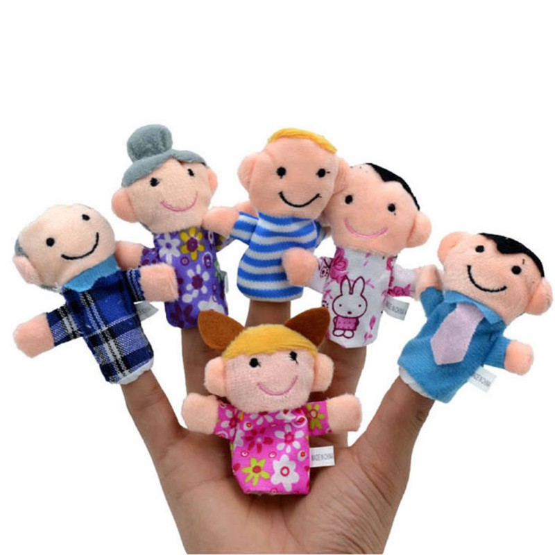6PCS /Set Baby Plush Toy Finger Puppets Kids Toys Baby Plush Cloth Play Game Learn Story Family Finger Puppets Toys aeProduct.getSubject()