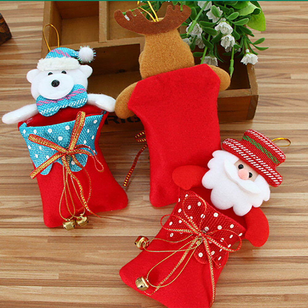 Merry Christmas Candy Bag Snack Packet Children Gift Holders Household