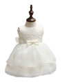 Newborn Baby Girls Clothes Ivory Princess Dresses for 0 2T Little Girls Dresses Birthday Formal Gowns