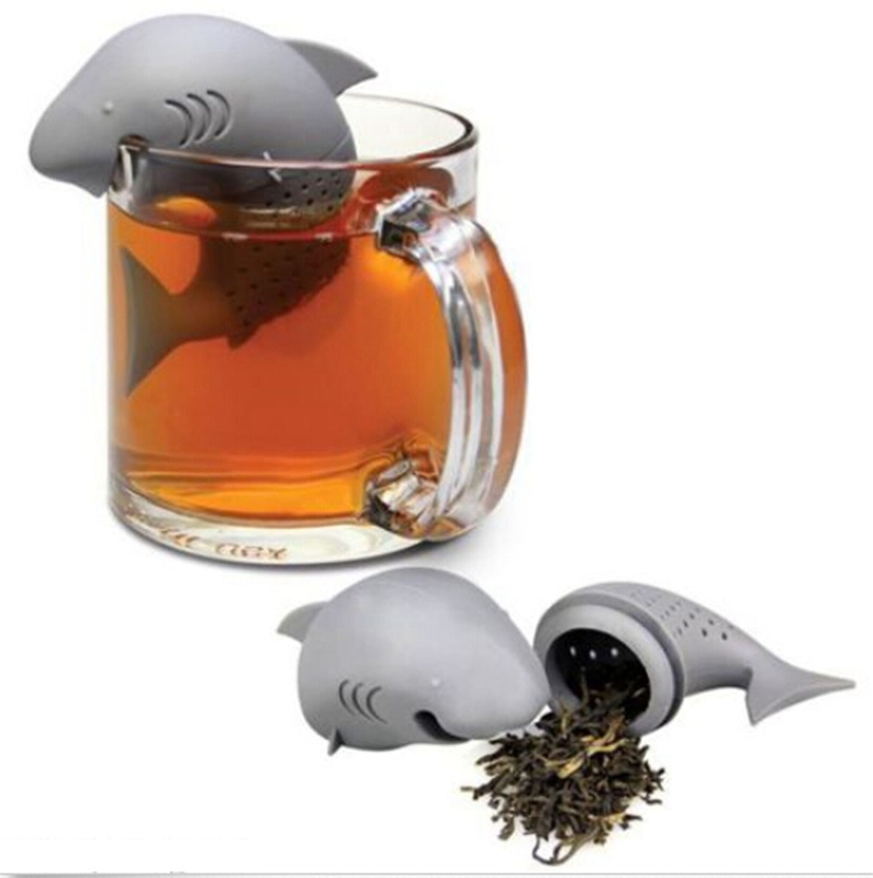 Modern Design silicone shark shape Teapot cute tea infuser Tea Strainer Coffee Tea Sets maker set