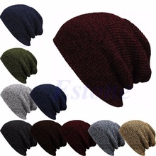 Winter Casual Cotton Hats For Women Baggy Beanie Knit Men Hat Crochet Slouchy Oversized Ski Cap Warm Skullies Touca Gorros-S127