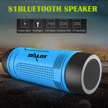 S1 Multifunction Outdoor Sports Wireless Bluetooth Speaker with 4000mAh Battery FM Radio TF Card Slot LED Flashlight Bank Power