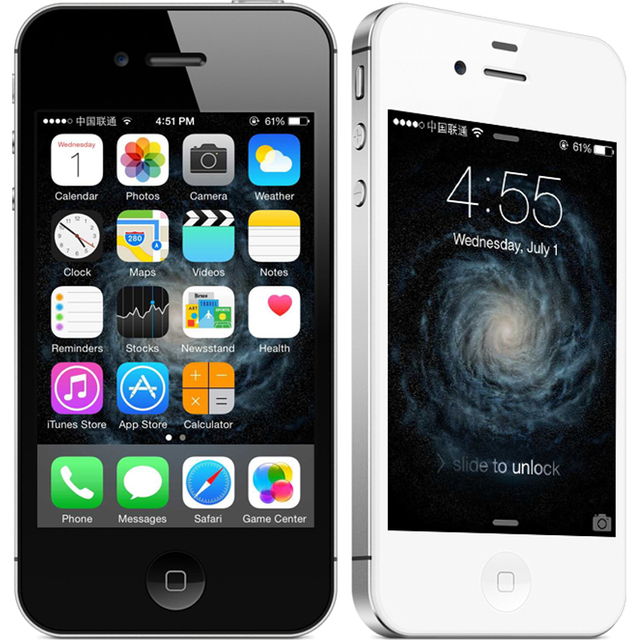 100% Original Apple iPhone 4S Unlocked Phone 16GB/32GB/64GB 3.5"IPS IOS 8 Dual Core 8MP NFC WIFI GPS 3G WCDMA Smart Mobile Phone