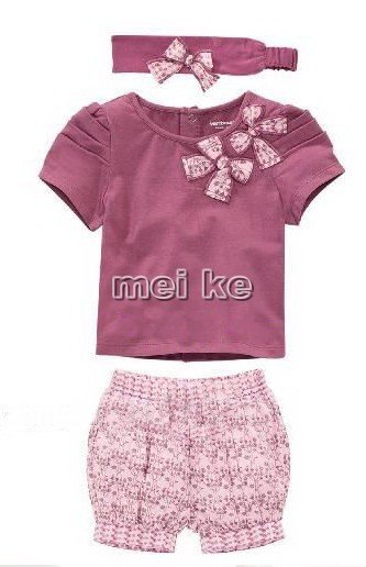 good  price  5sets Baby costume, Baby bow  headband + shirt+ pant, children's costume, Baby  t-shirt+pants , Baby suit xa13