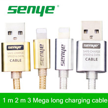 Senye Metal Braided Wire Mobile Phone Cables 1m 1.5m 2m 3m usb cable Data Sync Charger For iPhone 6 5 iPad IOS Data accessories