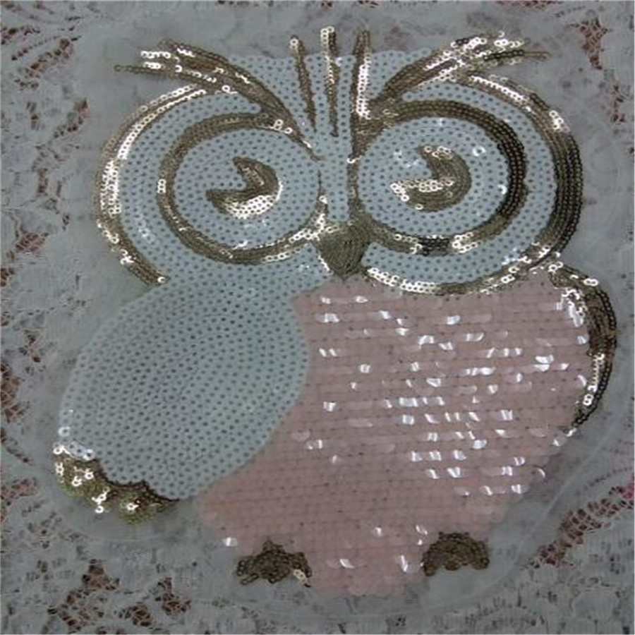Embroidered iron on patches sequins POP sequins clothing DIY Motif Applique OZ