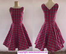quanzhou walson VINTAGE R1119 retro rockabilly princess highway purple tartan wiggle dress plus size 8-24